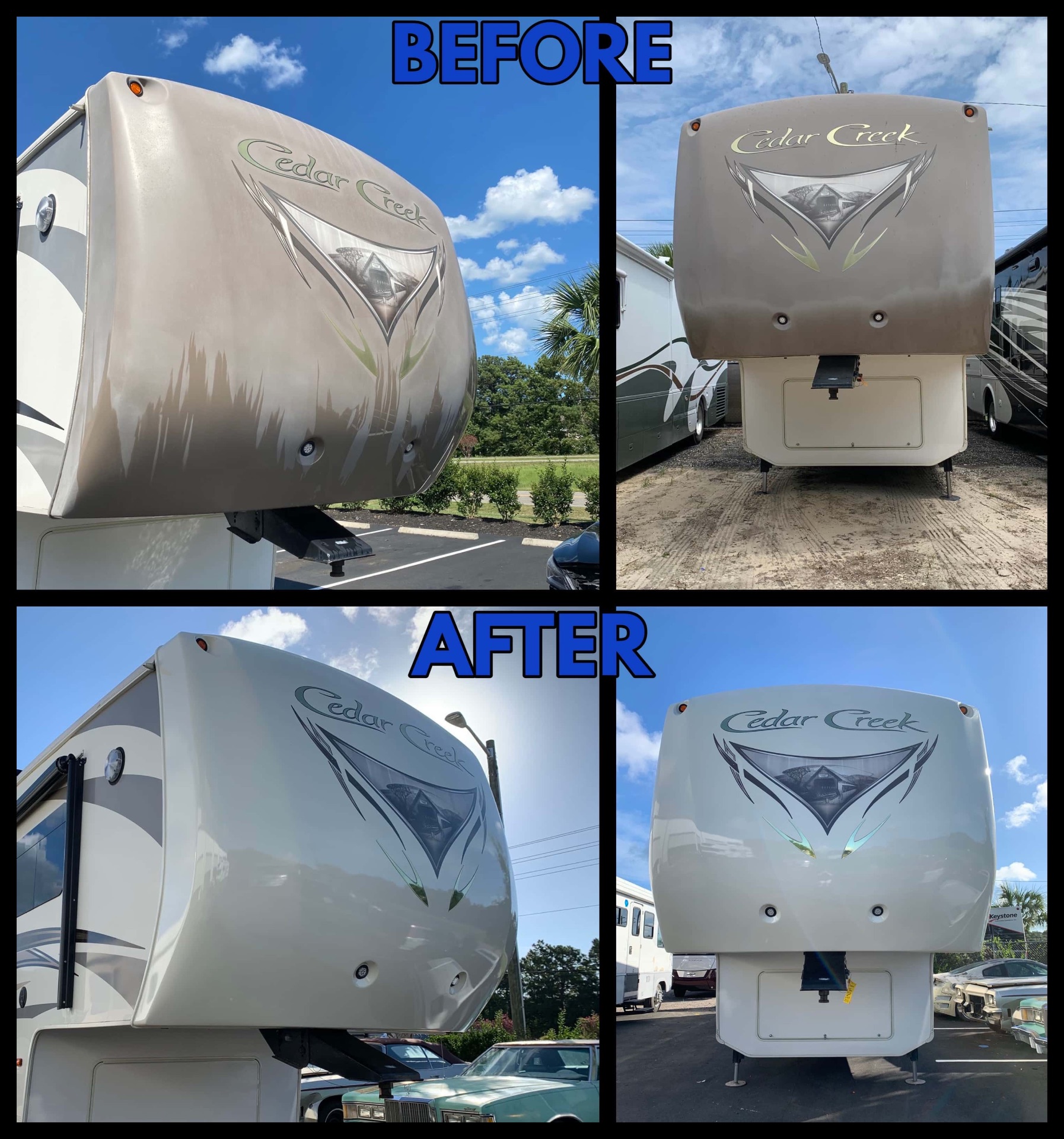 Fiberglass Cap Restoration before and after